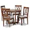 Baxton Studio Aggie Grey Upholstered and Walnut Wood 5-Piece Dining Set 173-9882-10897 - alternate 7